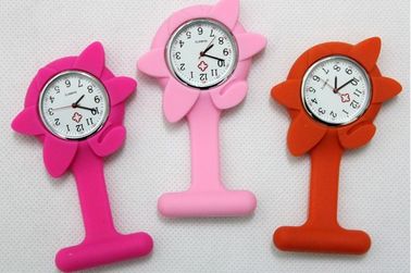 Orologio dell'infermiere del fiore dell'orologio di polsino del silicone, orologio del silicio dell'orologio di medico