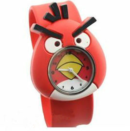 Orologio a scatto di gomma di polsino del silicone del polsino di schiaffo dei bambini della ragazza sveglia del ragazzo