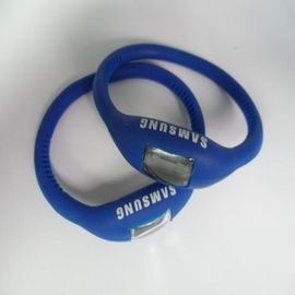 Orologio bianco/blu di polsino del silicone, orologio del quarzo di sport con la manopola regolabile di tempo