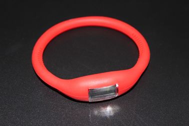 L'orologio di polsino del braccialetto di sport con lo ione della gelatina della gomma di silicone, rosso ha condotto l'orologio