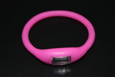 L'orologio di polsino del braccialetto di sport con lo ione della gelatina della gomma di silicone, rosso ha condotto l'orologio