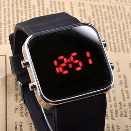 Banda casuale classica del silicone di stile di sport del nero dell'orologio di polsino del silicone del LED