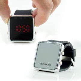 Banda casuale classica del silicone di stile di sport del nero dell'orologio di polsino del silicone del LED