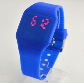 Silicone blu/bianco di modo ha condotto la cinghia 100% del silicone dell'orologio per i ragazzi e le ragazze