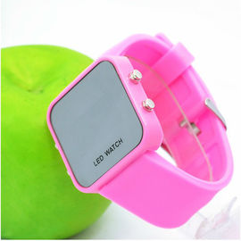 Stile di sport dell'orologio di polsino del silicone di Digital LED con la superficie dello specchio