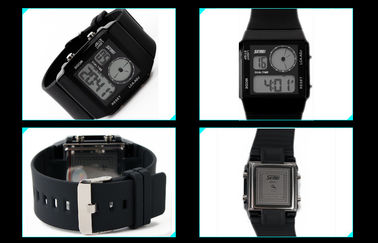 Tempo doppio dell'orologio analogico digitale unisex di doppio tempo con 5 lampadine di colori