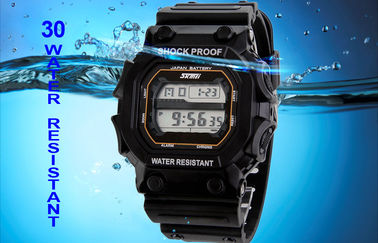 Orologi del fermaglio degli uomini della lampadina di EL dell'orologio di Digital di sport del quadrato di Skmei