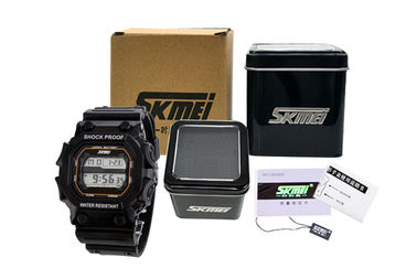 Orologi del fermaglio degli uomini della lampadina di EL dell'orologio di Digital di sport del quadrato di Skmei