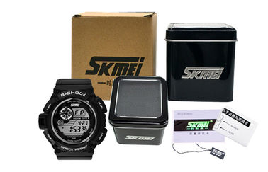Orologio di Digital multifunzionale dello schermo LCD del nero di modo dei ragazzi con la lampadina di EL