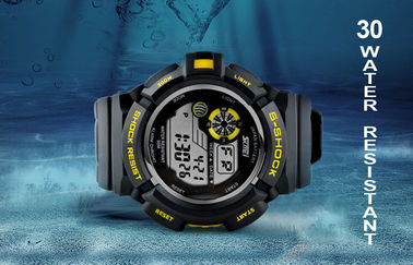 Orologio di Digital multifunzionale dello schermo LCD del nero di modo dei ragazzi con la lampadina di EL