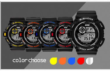 Orologio di Digital multifunzionale dello schermo LCD del nero di modo dei ragazzi con la lampadina di EL