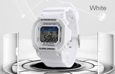 Gli ABS bianchi dell'orologio di Digital delle signore eleganti caso 12/24 ore di orologi