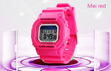 Gli ABS bianchi dell'orologio di Digital delle signore eleganti caso 12/24 ore di orologi