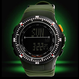 Orologio di Digital multifunzionale LCD nero con la luce della parte posteriore di EL