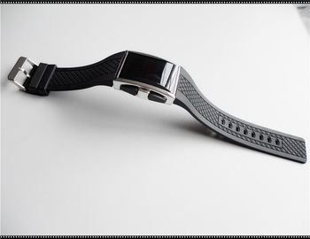 Orologio principale silicone nero personale con la cinghia molle del silicone