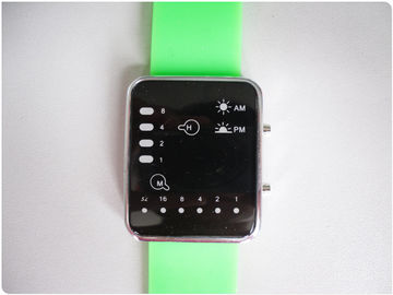 Il polsino verde della gomma dell'orologio/silicone del file binario LED guarda l'OEM