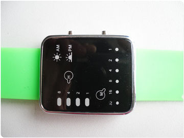 Il polsino verde della gomma dell'orologio/silicone del file binario LED guarda l'OEM