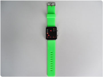 Il polsino verde della gomma dell'orologio/silicone del file binario LED guarda l'OEM
