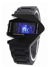 Gli aerei in bianco e nero hanno modellato l'orologio di Digital multifunzionale, orologio impermeabile del LED