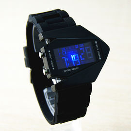 Gli aerei in bianco e nero hanno modellato l'orologio di Digital multifunzionale, orologio impermeabile del LED