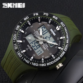 Orologio analogico digitale del grande quadrante verde dell'esercito con il doppio Giappone Movts