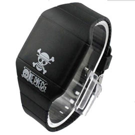 Orologio sportivo di gomma nero degli uomini LED Digital con la stampa di logo del cranio per il regalo di Halloween