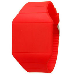 Orologio rosso del silicone ultra sottile LED Digital, annunciante signora orologio