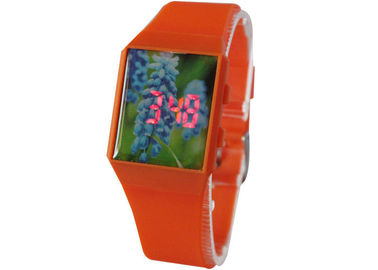 Il grande fronte ha condotto la cinghia dell'orologio TPU del quarzo di Digital Giappone Movt, parte posteriore dell'acciaio inossidabile