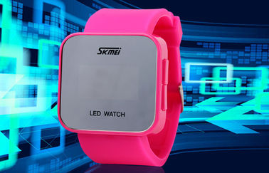 Resistente di acqua rosa di BANCOMAT dell'orologio 1 della cassa LED dell'ABS dell'orologio di Wommens Digital