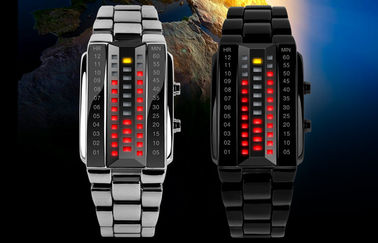 L'orologio unisex di 3D LED ha personalizzato l'orologio nero di Digital della lega