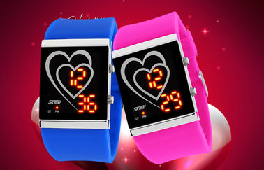 Orologio dello specchio della lampadina di EL delle coppie di stile del cuore dell'orologio del LED Digital