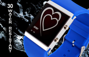 Orologio dello specchio della lampadina di EL delle coppie di stile del cuore dell'orologio del LED Digital