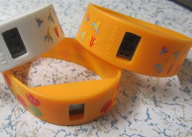 Giallo seta stampata 2,25 cm larghezza Silicone sport bracciale orologi per regalo pubblicitaria