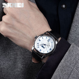 orologio genuino resistente 5ATM Giappone Movt della cinghia degli uomini della cinghia di cuoio di modo dell'acqua di 30M