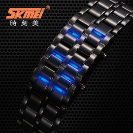 Orologio principale blu del braccialetto del nastro metallico dell'orologio del samurai su ordinazione del ferro per gli uomini