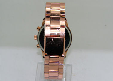 Orologio della cinghia del metallo dell'oro di Rosa/orologio analogico 1ATM del quarzo impermeabile