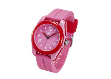 Orologio di plastica elettronico impermeabile rosso piacevole del quarzo per le ragazze su misura