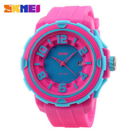 Rosso di plastica variopinto di Rosa di BANCOMAT dell'orologio 3 del quarzo di sport all'aperto per la ragazza