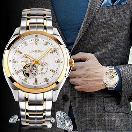Orologio meccanico resistente dell'acciaio inossidabile dell'acqua degli uomini 100M bollato vetro dello zaffiro