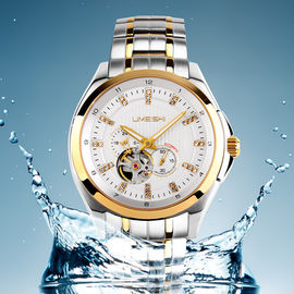 Orologio meccanico resistente dell'acciaio inossidabile dell'acqua degli uomini 100M bollato vetro dello zaffiro