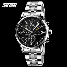 Resistente di acqua elegante dell'orologio 50m del quarzo dell'acciaio inossidabile per gli uomini di affari