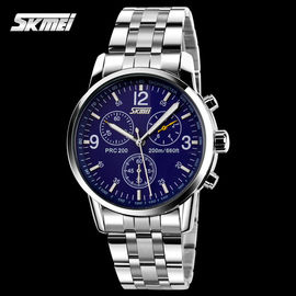Resistente di acqua elegante dell'orologio 50m del quarzo dell'acciaio inossidabile per gli uomini di affari