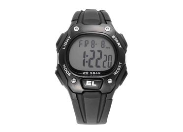 Orologio impermeabile nero di sport dell'unità di elaborazione per l'uomo, cronografo di signori