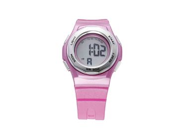 Le donne rotonde dell'unità di elaborazione di rosa impermeabilizzano l'orologio di sport con l'orologio LCD del regalo dell'allarme