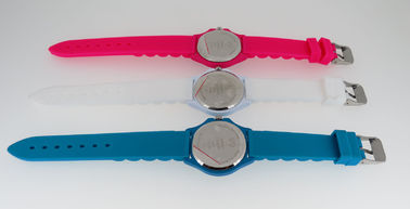 Piccolo orologio rotondo di promozione del fronte delle rose del silicone dell'orologio rosso adolescente di polsino per le ragazze