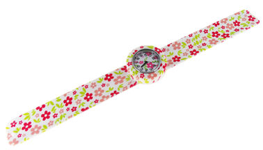 Orologio di schiaffo del silicone di stampa del fiore personale su misura per i bambini