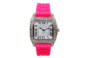 Cinturino del silicone degli orologi del diamante di Bling dell'orologio del quarzo di signora 1 BANCOMAT