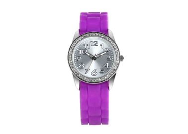 Gelatinizzi signora Silicone Wristband Watches impermeabile, cinghia rosa del diamante di Hermosa