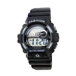 Orologio nero adulto all'aperto di Digital della cinghia 24 sistemi di ora, resistente di acqua