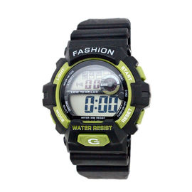 Orologio nero adulto all'aperto di Digital della cinghia 24 sistemi di ora, resistente di acqua